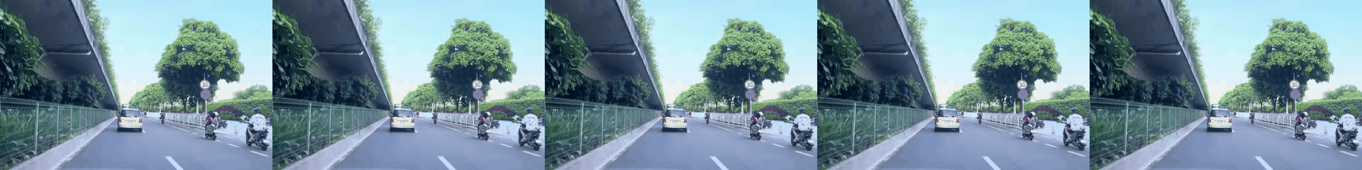relative motorcycle speed changes in different rollouts